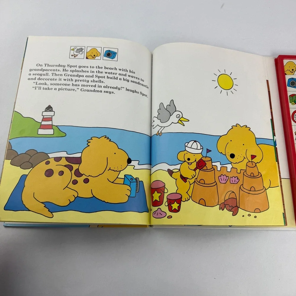 Spots Busy Week Eric Hill Play-a-Sound Hardcover Book 18 Sound Buttons 2001 DNW